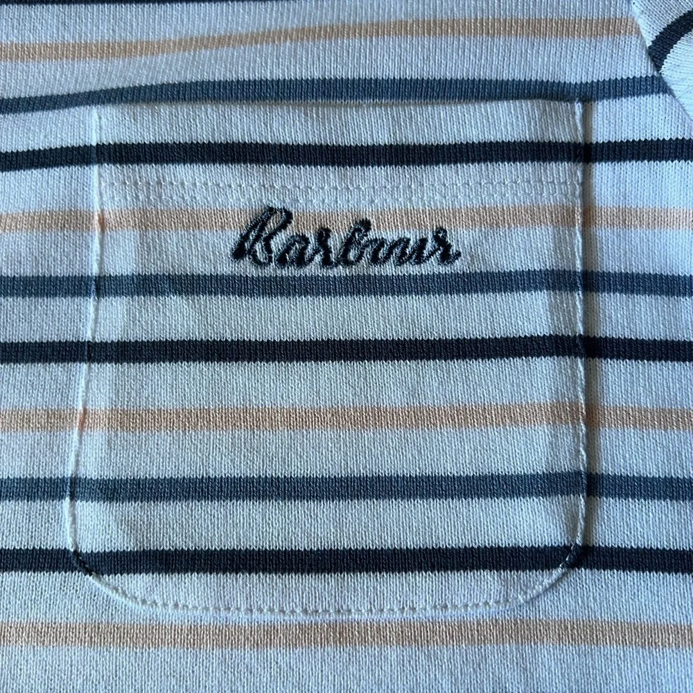 Barbour Striped Hawkins Short Sleeve 100% Cotton Tee size 4 Nautical T-Shirt